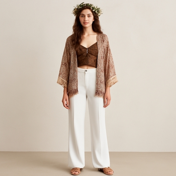 Michael Michael Kors Ivory High-Rise Straight Leg Pants – Size 8 – NWT - Picture 1 of 7